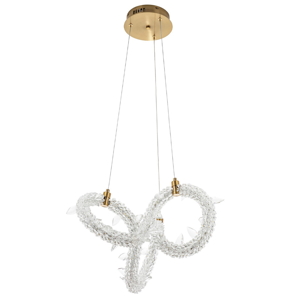 Фигурная люстра украшенная кристаллами из хрусталя Gilbertine Crystals Curly Ring Chandelier S