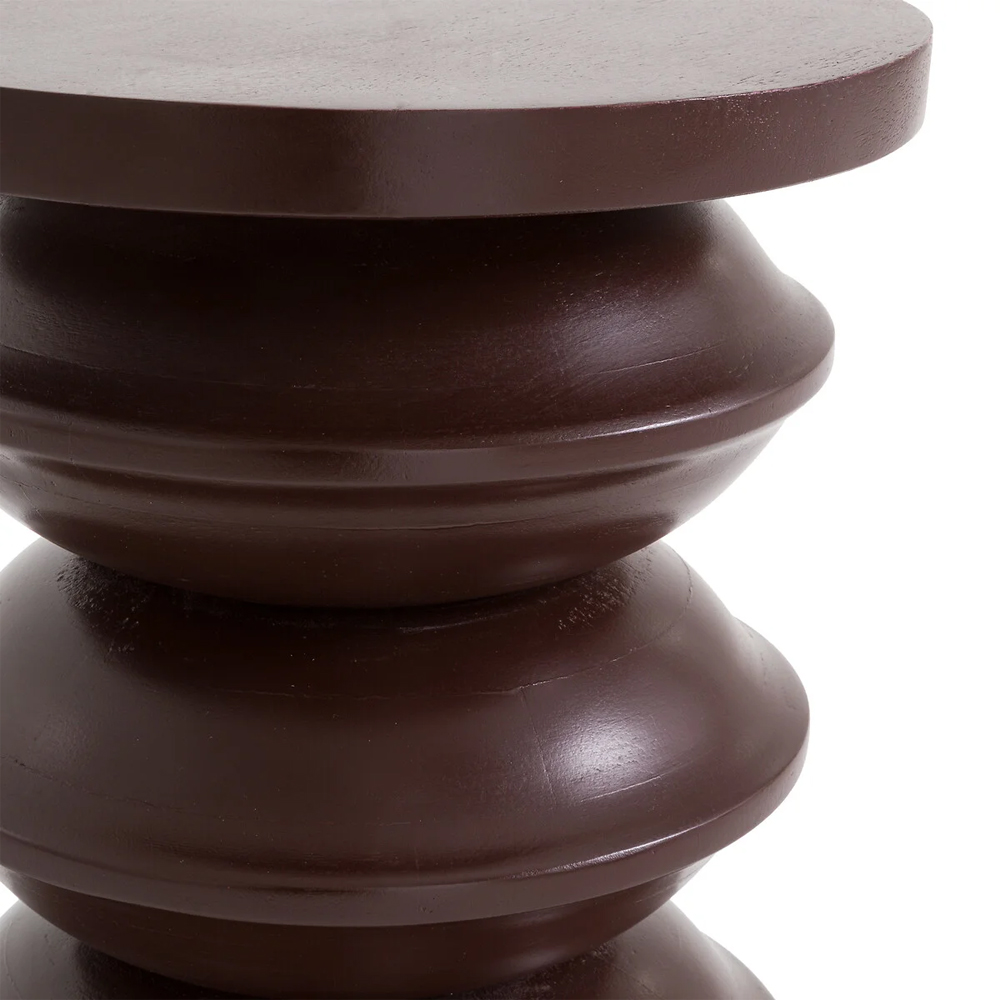 Фигурный приставной столик бордового цвета  AMORPHOUS