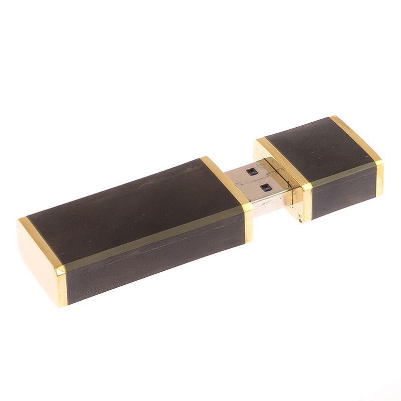 Флешка на 32 гб из натурального камня Обсидиан Черный Stone Flash Drive