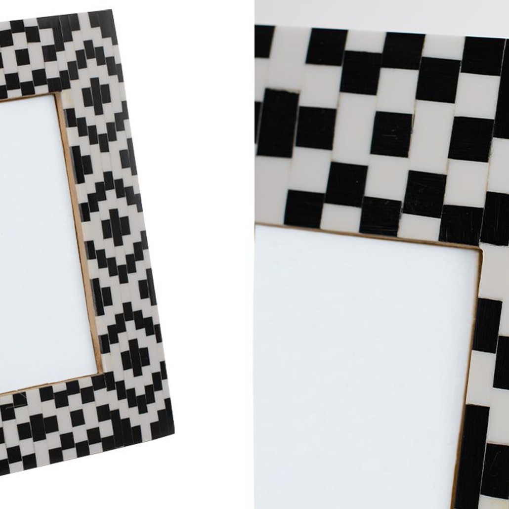Фоторамка кость Black&white Indian Bone Inlay photo frame