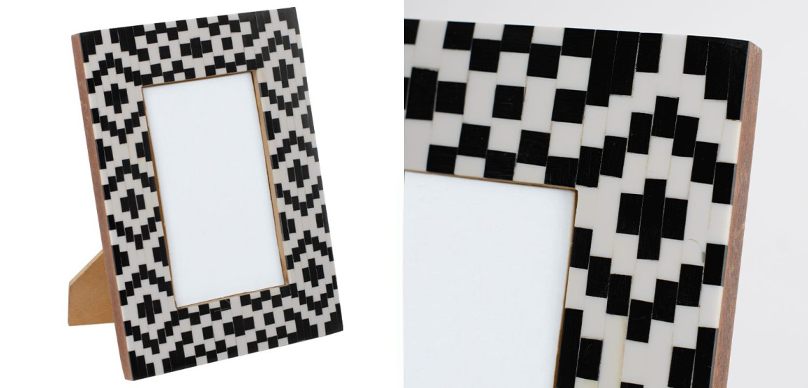 Фоторамка кость Black&white Indian Bone Inlay photo frame