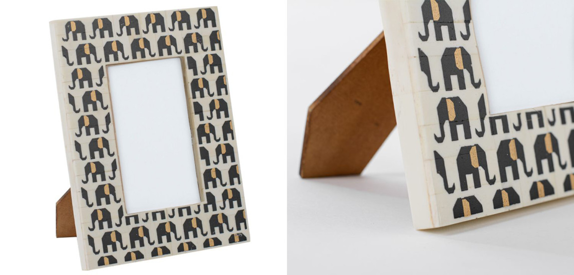 Фоторамка кость Indian Elephants Bone Inlay photo frame