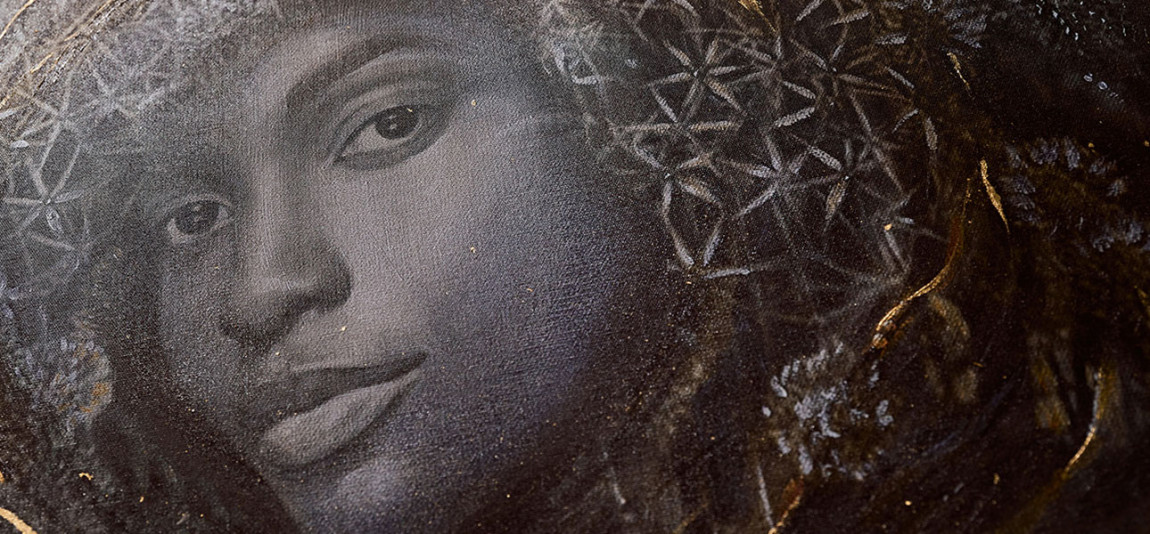 Холст с золотой росписью потали The tangled cycle