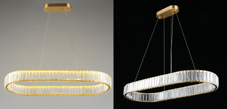 Хрустальная Люстра Crystal Овальной формы  Золото