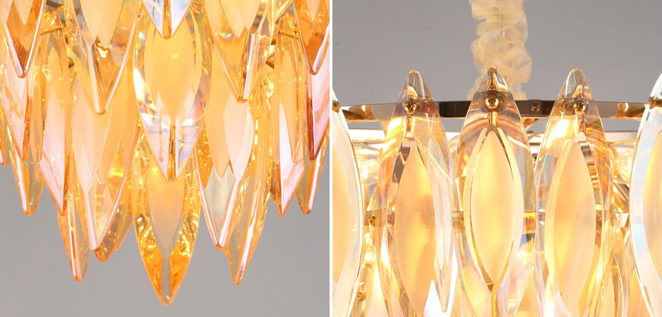 Хрустальная Люстра Feather Золото