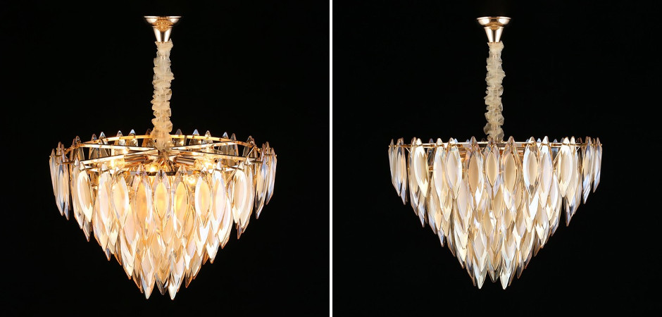 Хрустальная Люстра Feather Золото
