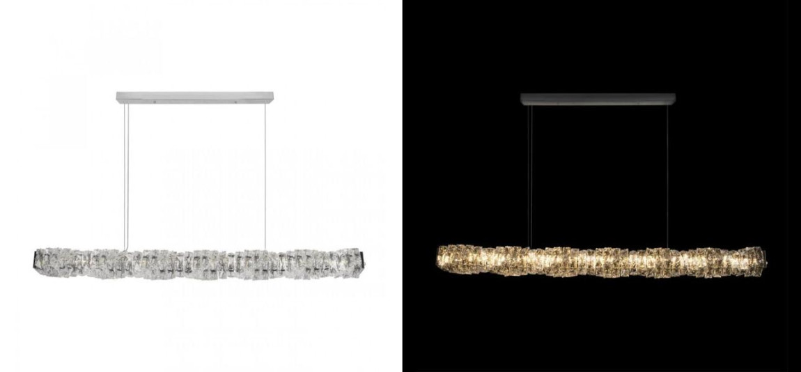 Хрустальная Люстра Long Transparent Cubes Серебро