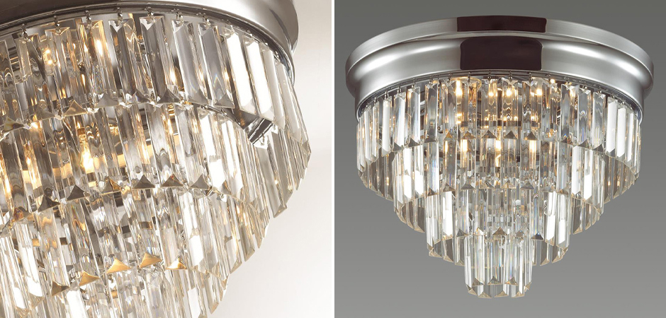 Хрустальная потолочная люстра Crystal Fountain Maxi Хром