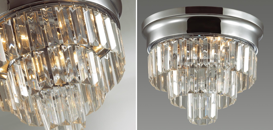 Хрустальная потолочная люстра Crystal Fountain Хром