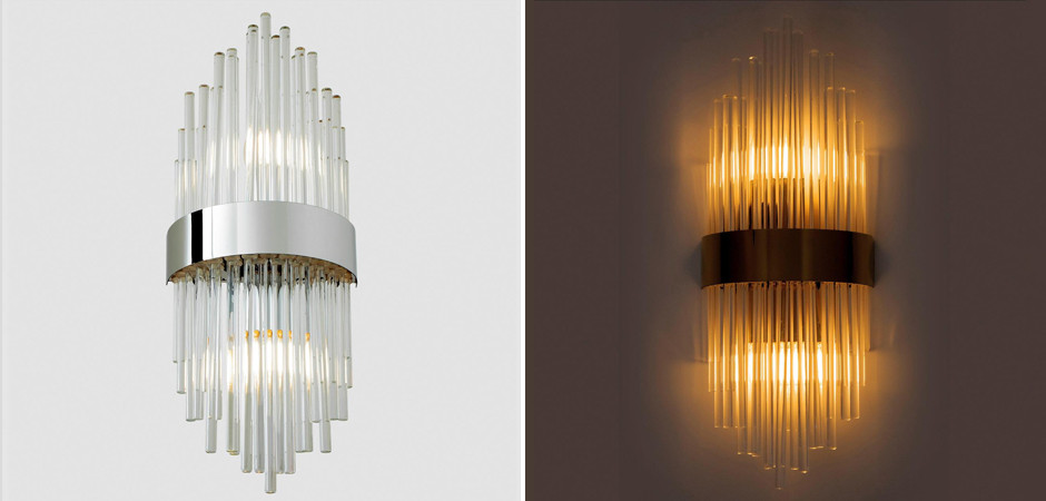 Хрустальное бра Flutes Chrome