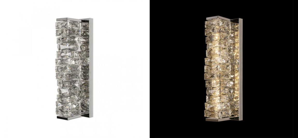 Хрустальное Бра Reduced Transparent Cubes Серебро