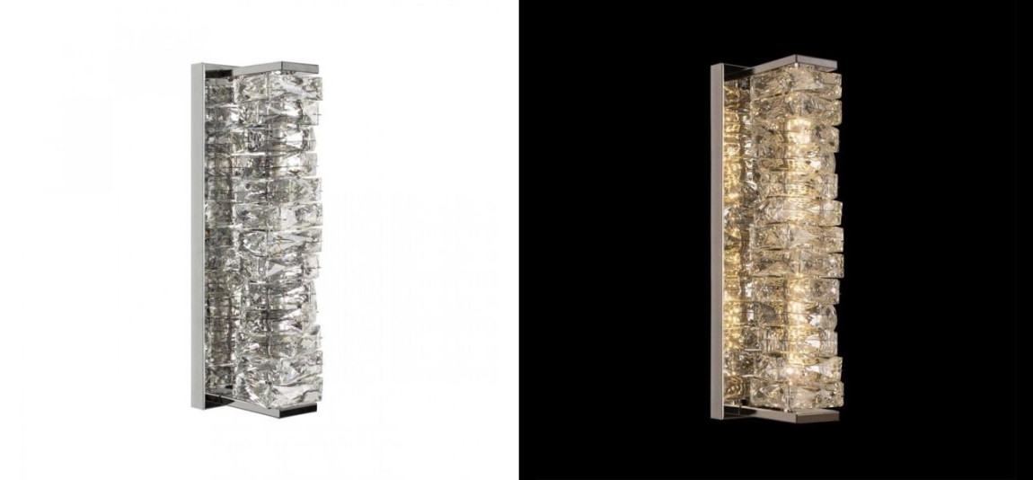 Хрустальное Бра Reduced Transparent Cubes Серебро