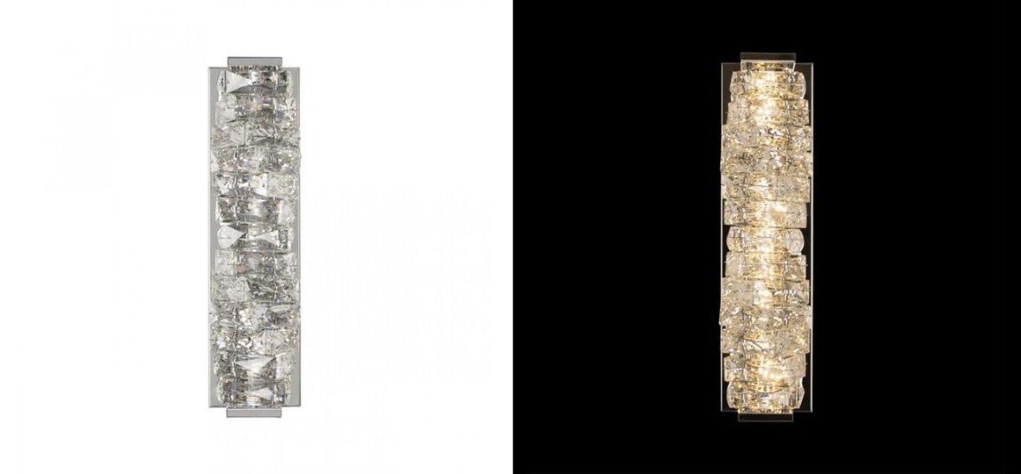 Хрустальное Бра Reduced Transparent Cubes Серебро