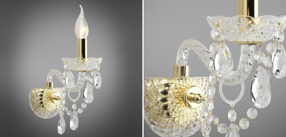 Хрустальное Бра Tears Золотое