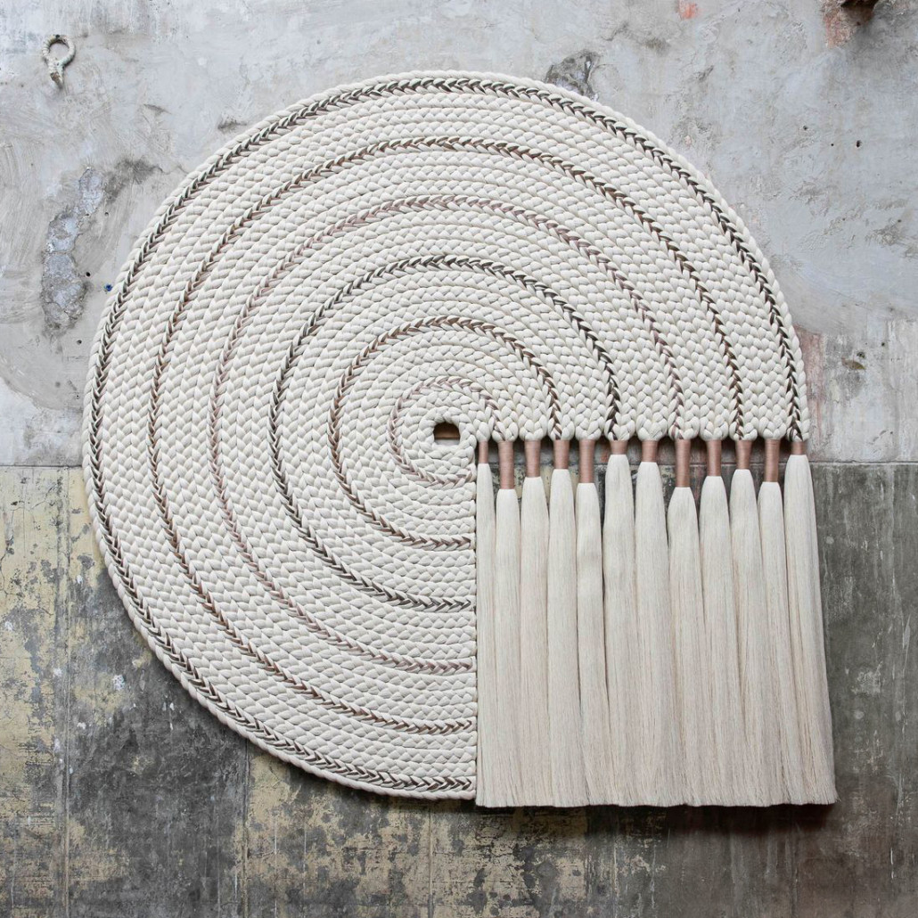 Художественный Гобелен Макраме White Disk Harmony