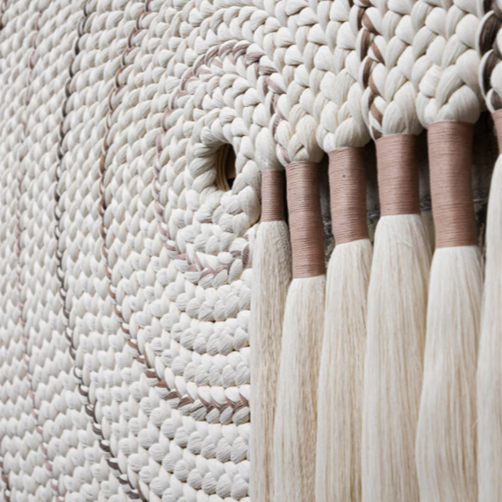 Художественный Гобелен Макраме White Disk Harmony