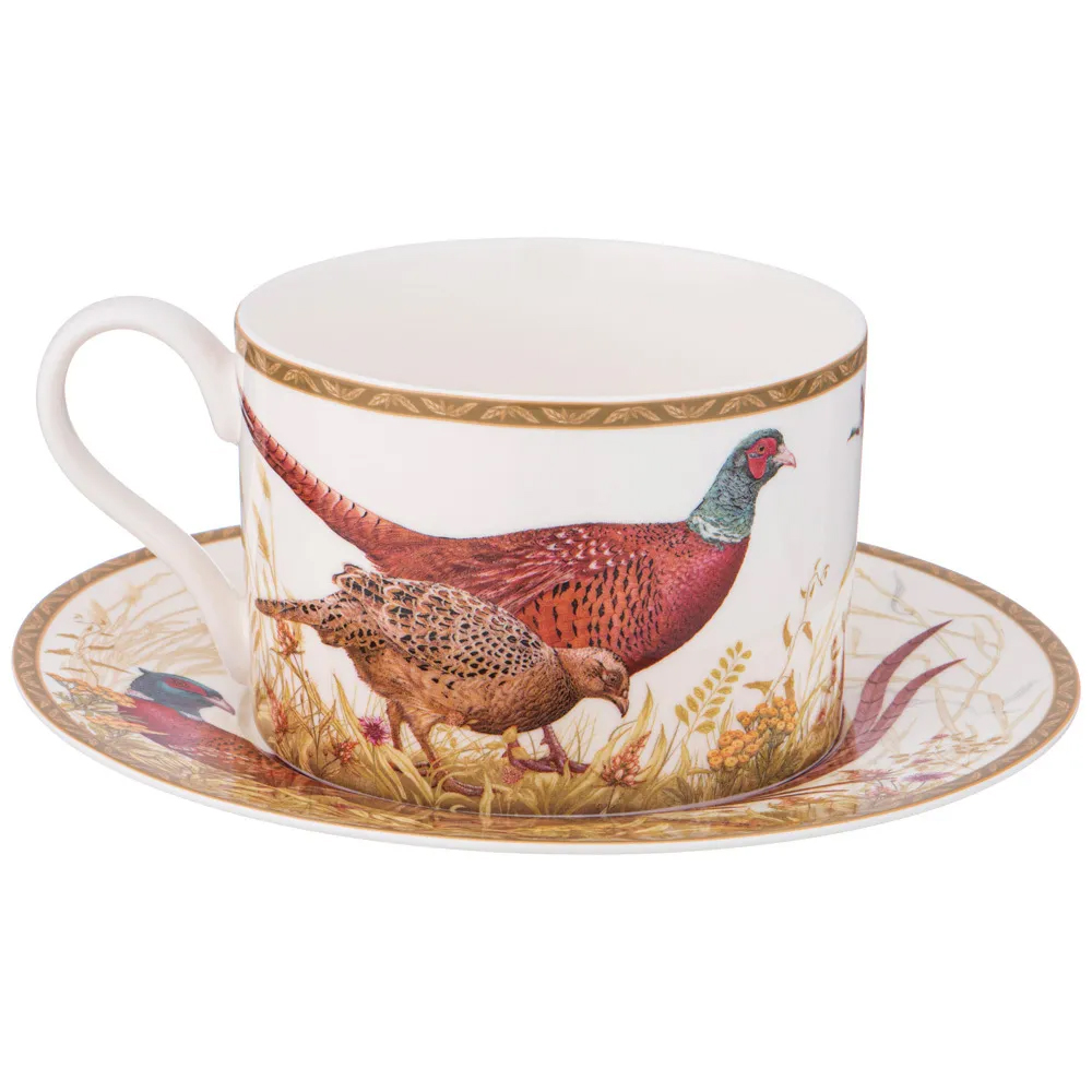 Чайная пара из фарфора 300 мл Hunting Porcelain Collection