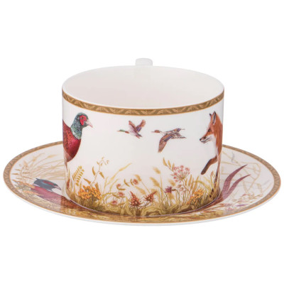 Чайная пара из фарфора 300 мл Hunting Porcelain Collection