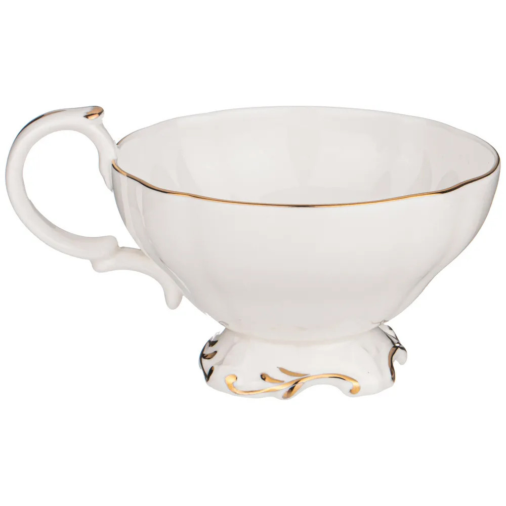 Чайный набор  белого цвета из фарфора на 6 персон 12 предметов Shine Porcelain