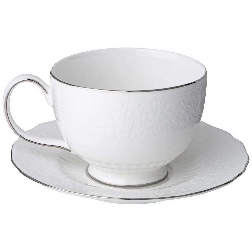 Чайный набор белый из фарфора на 6 персон 12 предметов 280 мл Garden Whisper Porcelain Set