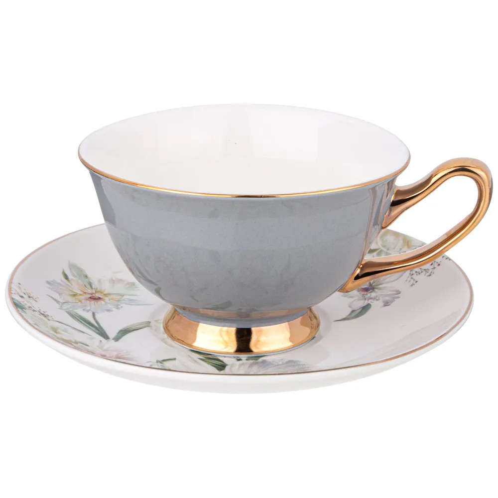 Чайный набор из фарфора на 6 персон Grey Tea Porcelain Set