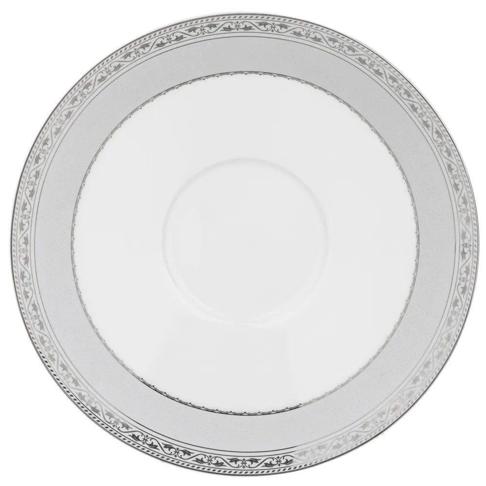 Чайный набор серо-белого цвета из фарфора на 6 персон 12 предметов 250 мл Royal Porcelain Collection