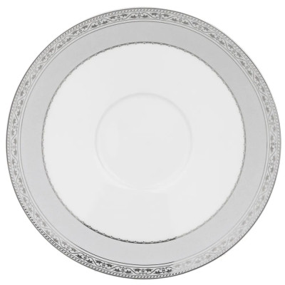 Чайный набор серо-белого цвета из фарфора на 6 персон 12 предметов 250 мл Royal Porcelain Collection