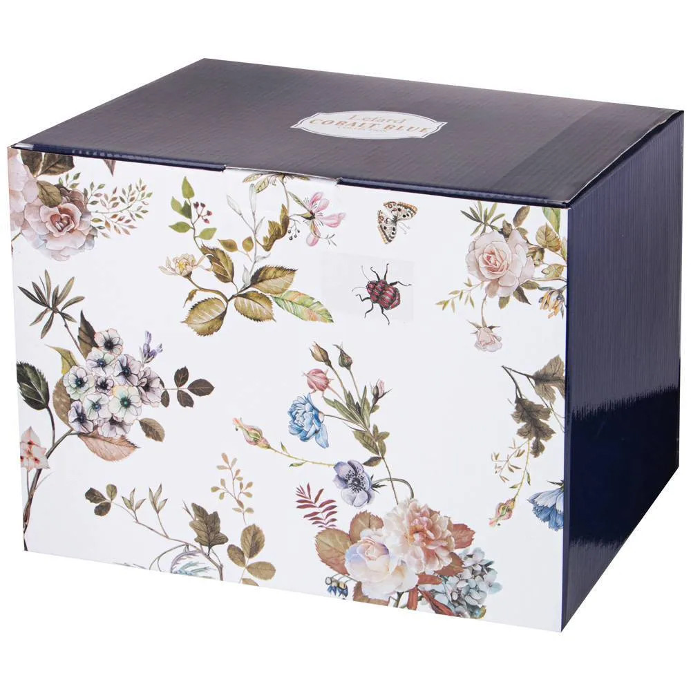 Чайный сервиз из фарфора белый с рисунком цветов на 6 персон 14 предметов Garden Whisper Porcelain Set