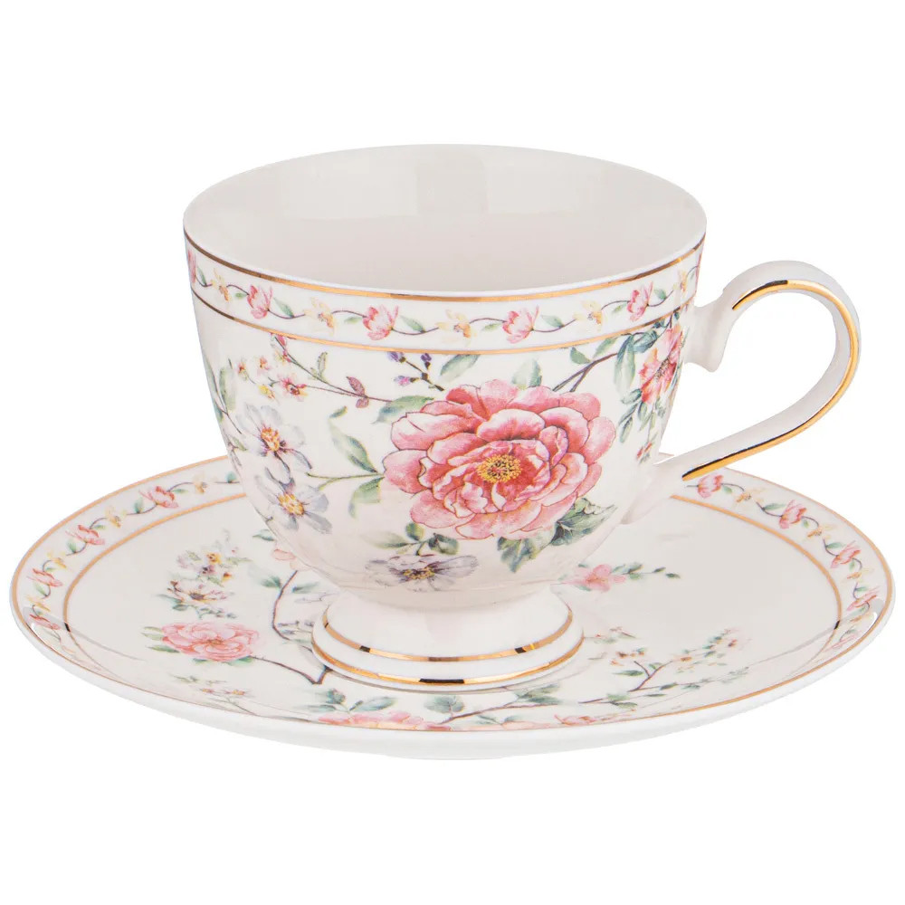 Чайный сервиз из фарфора на 6 персон 14 предметов Flower Porcelain Collection