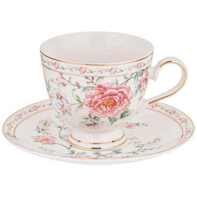 Чайный сервиз из фарфора на 6 персон 14 предметов Flower Porcelain Collection