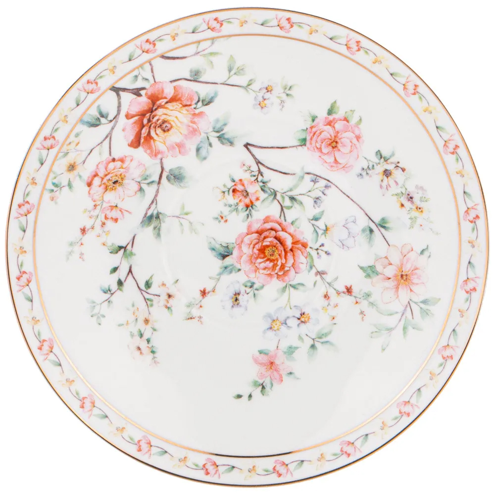 Чайный сервиз из фарфора на 6 персон 14 предметов Flower Porcelain Collection