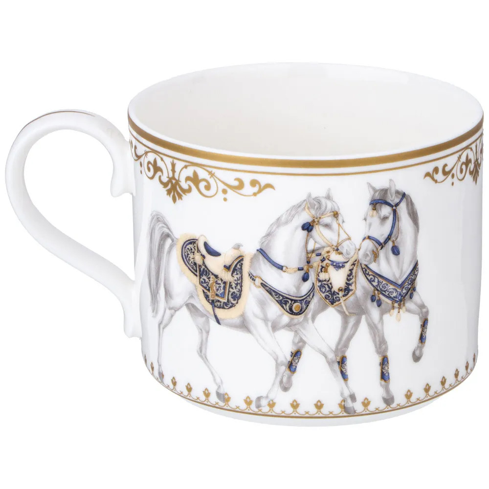 Чайный сервиз из фарфора с изображением лошадей на 6 персон 14 предметов Porcelain Horse Set