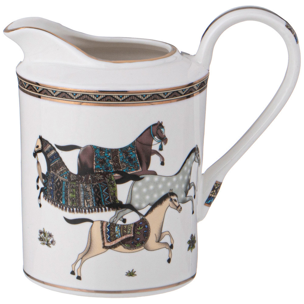 Чайный сервиз из фарфора с изображением лошадей на 6 персон 15 предметов Porcelain Horse Set