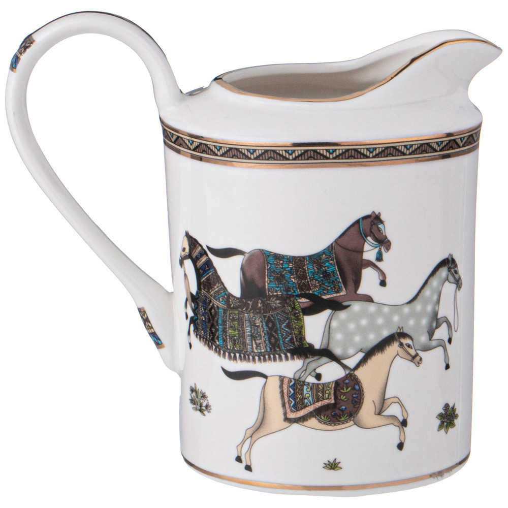 Чайный сервиз из фарфора с изображением лошадей на 6 персон 15 предметов Porcelain Horse Set