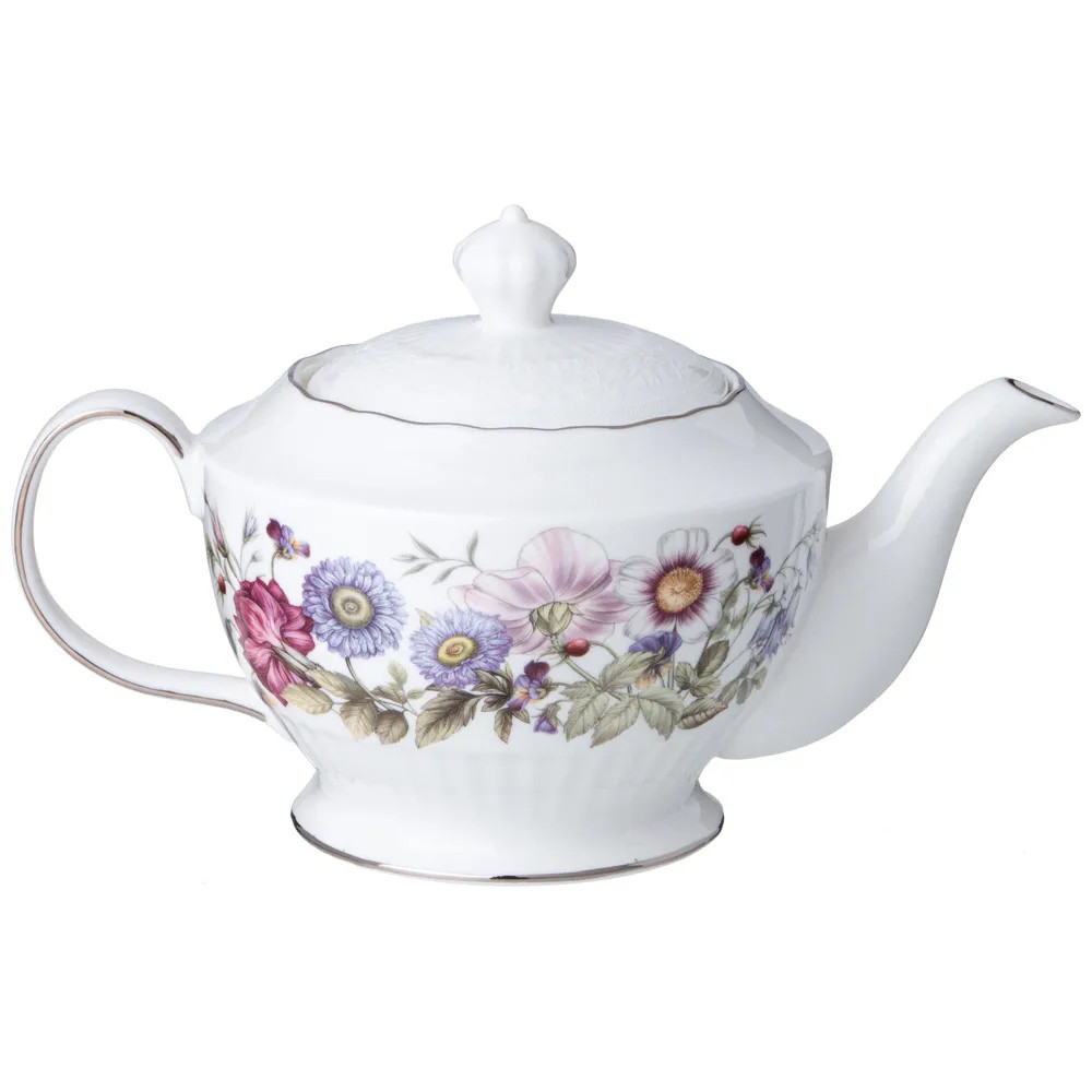 Чайный сервиз из фарфора с рисунком цветов на 6 персон 14 предметов Garden Whisper Porcelain Set