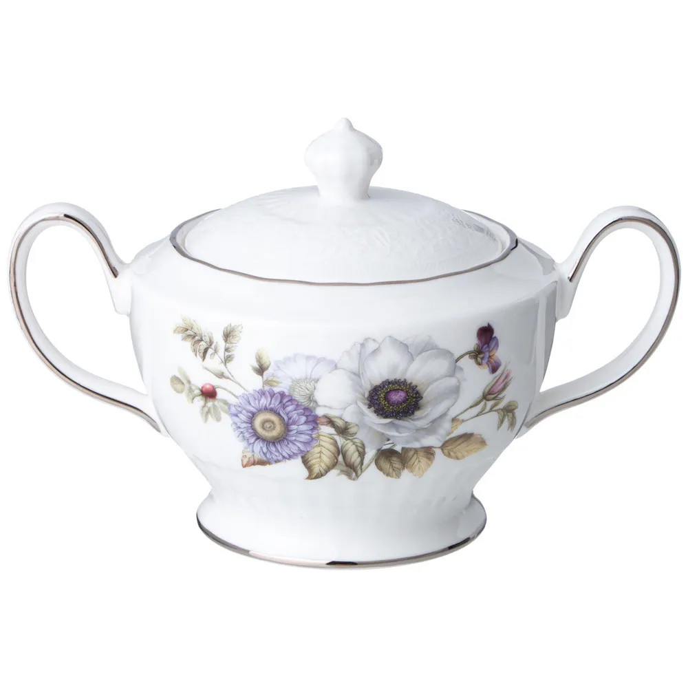 Чайный сервиз из фарфора с рисунком цветов на 6 персон 14 предметов Garden Whisper Porcelain Set