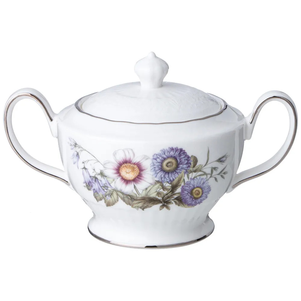 Чайный сервиз из фарфора с рисунком цветов на 6 персон 14 предметов Garden Whisper Porcelain Set