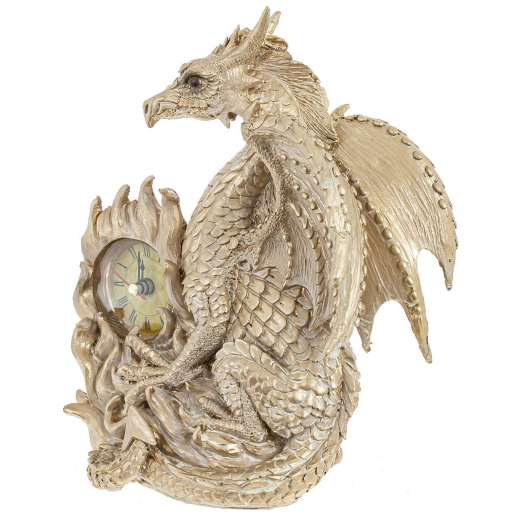 Часы в виде дракона Light Gold Dragon Clock