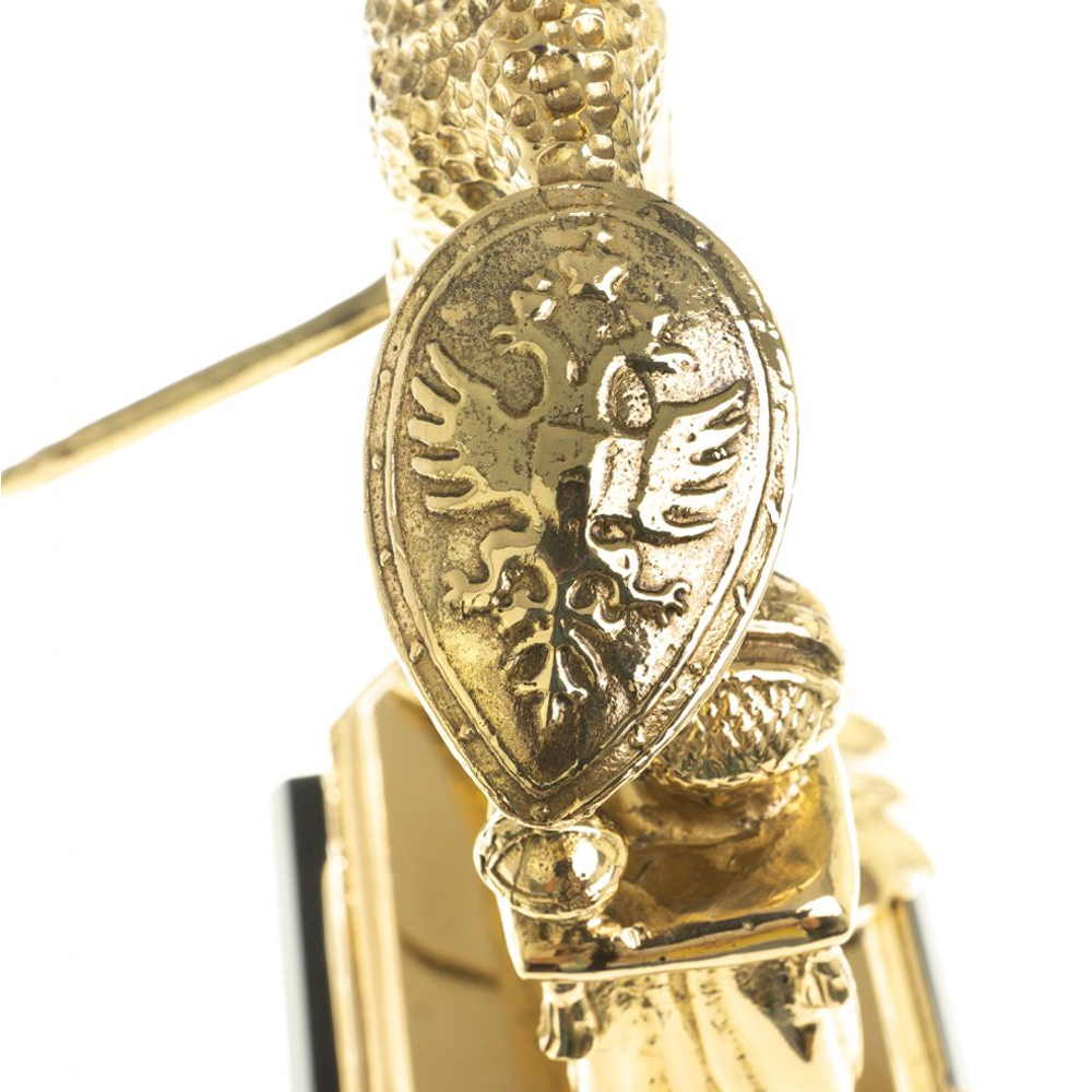 Часы настольные бронзовые из натурального камня Яшма Stone Clock