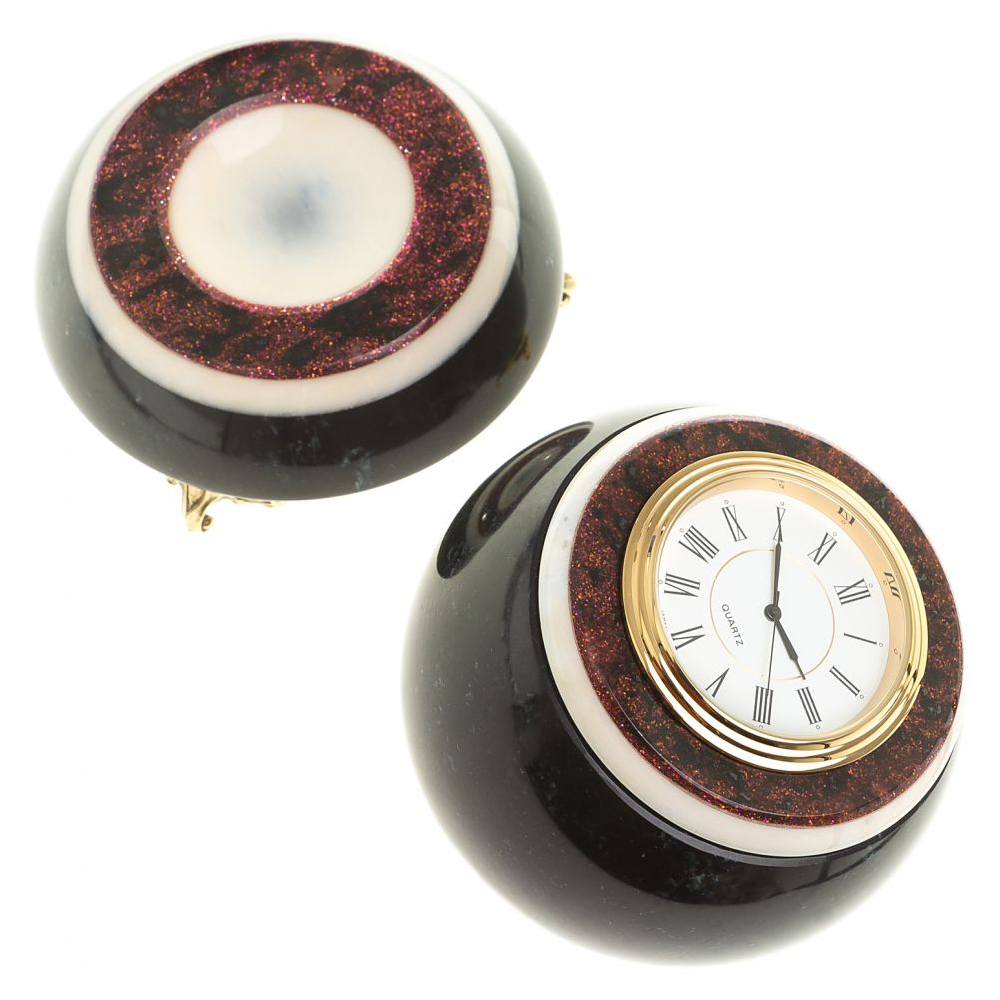 Часы настольные в виде шара из натурального камня Ball Stone Clock