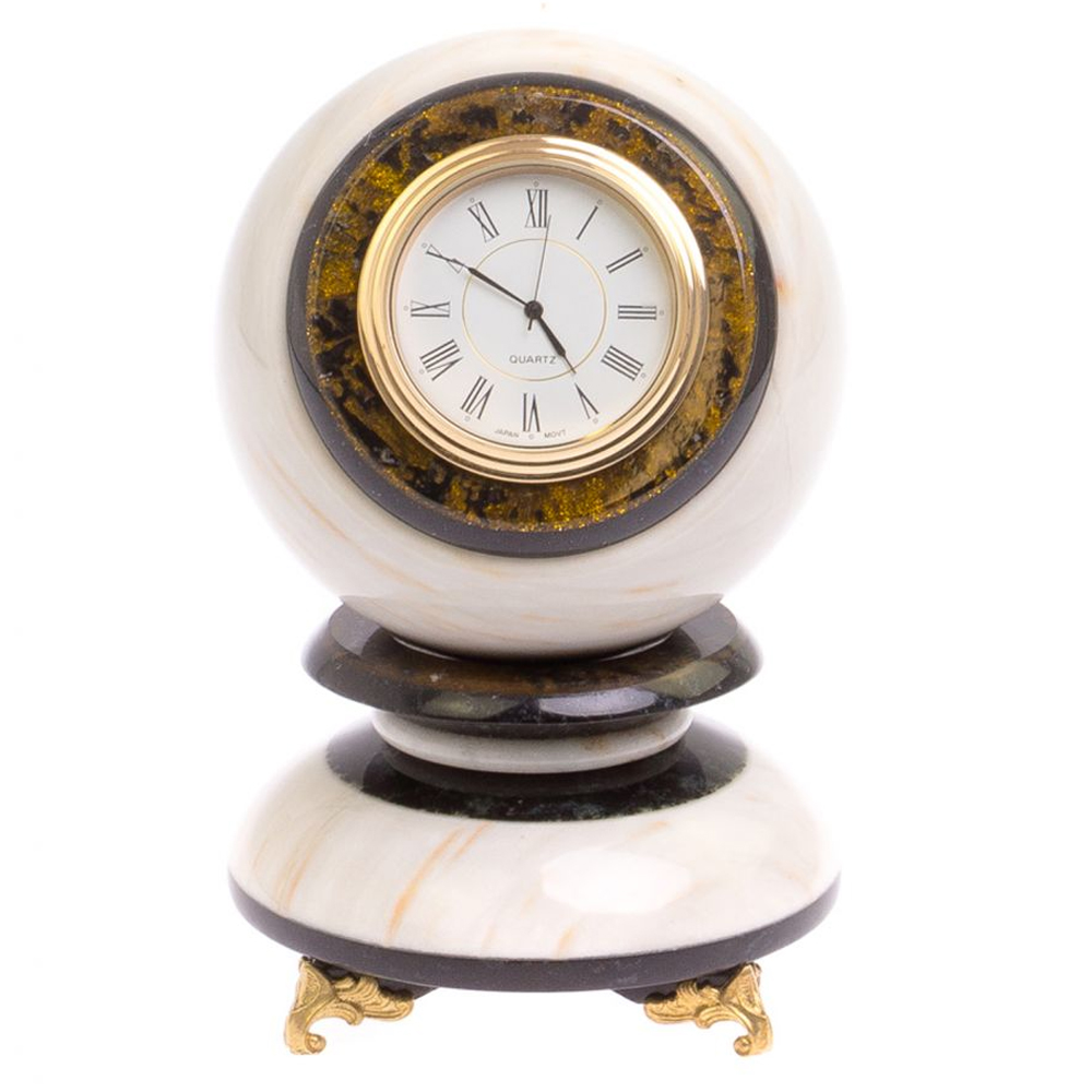 Часы настольные в виде шара из натурального камня Ball Stone Clock