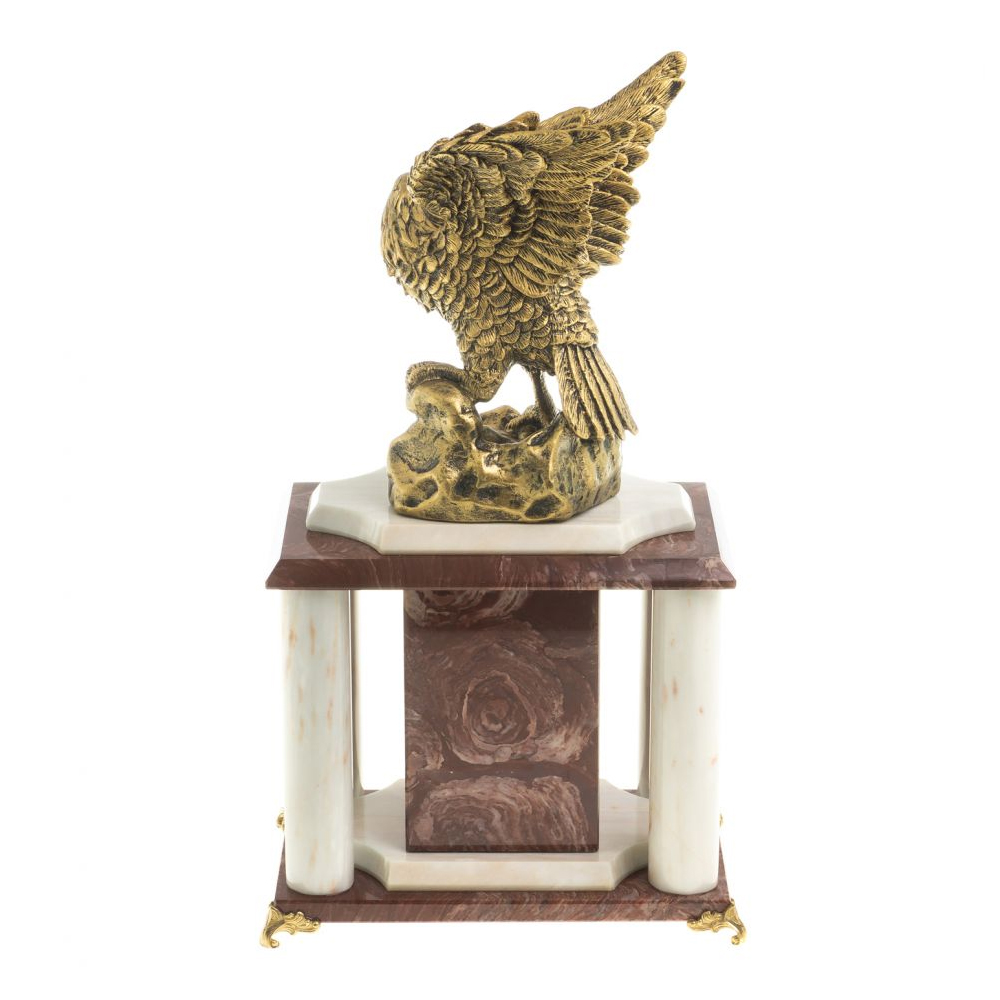 Часы настольные из натурального камня с декором в виде орла Eagle Stone Clock