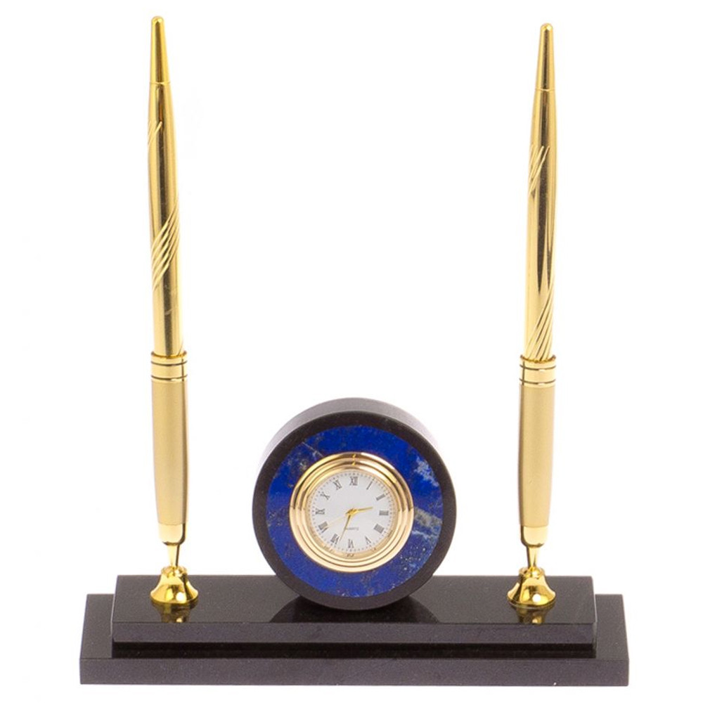 Часы настольные с двумя ручками из натурального камня Stone Clock