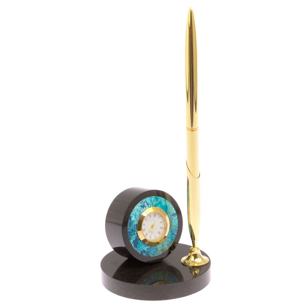Часы настольные с ручкой из натурального камня Stone Clock