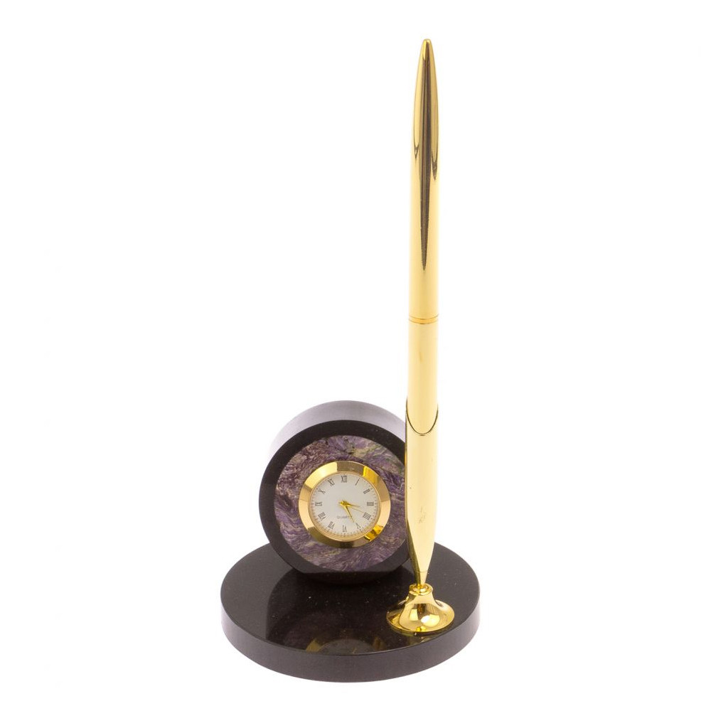 Часы настольные с ручкой из натурального камня Stone Clock