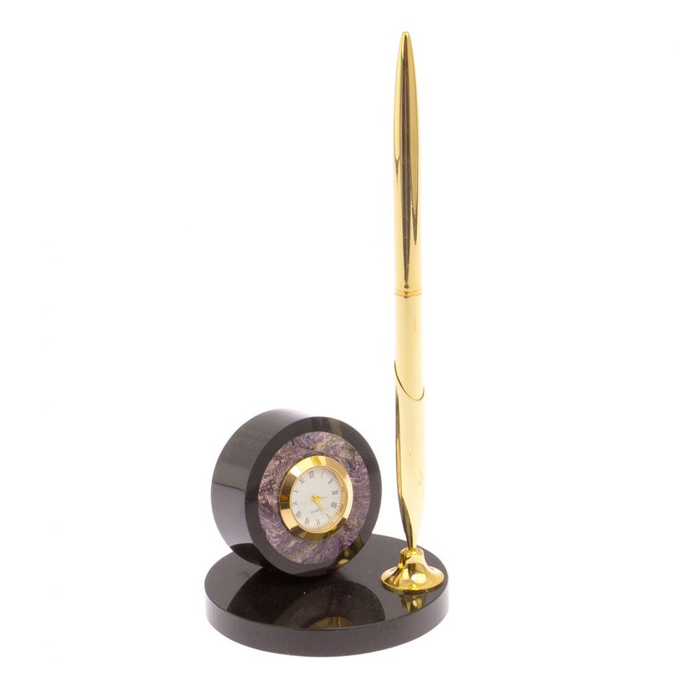 Часы настольные с ручкой из натурального камня Stone Clock