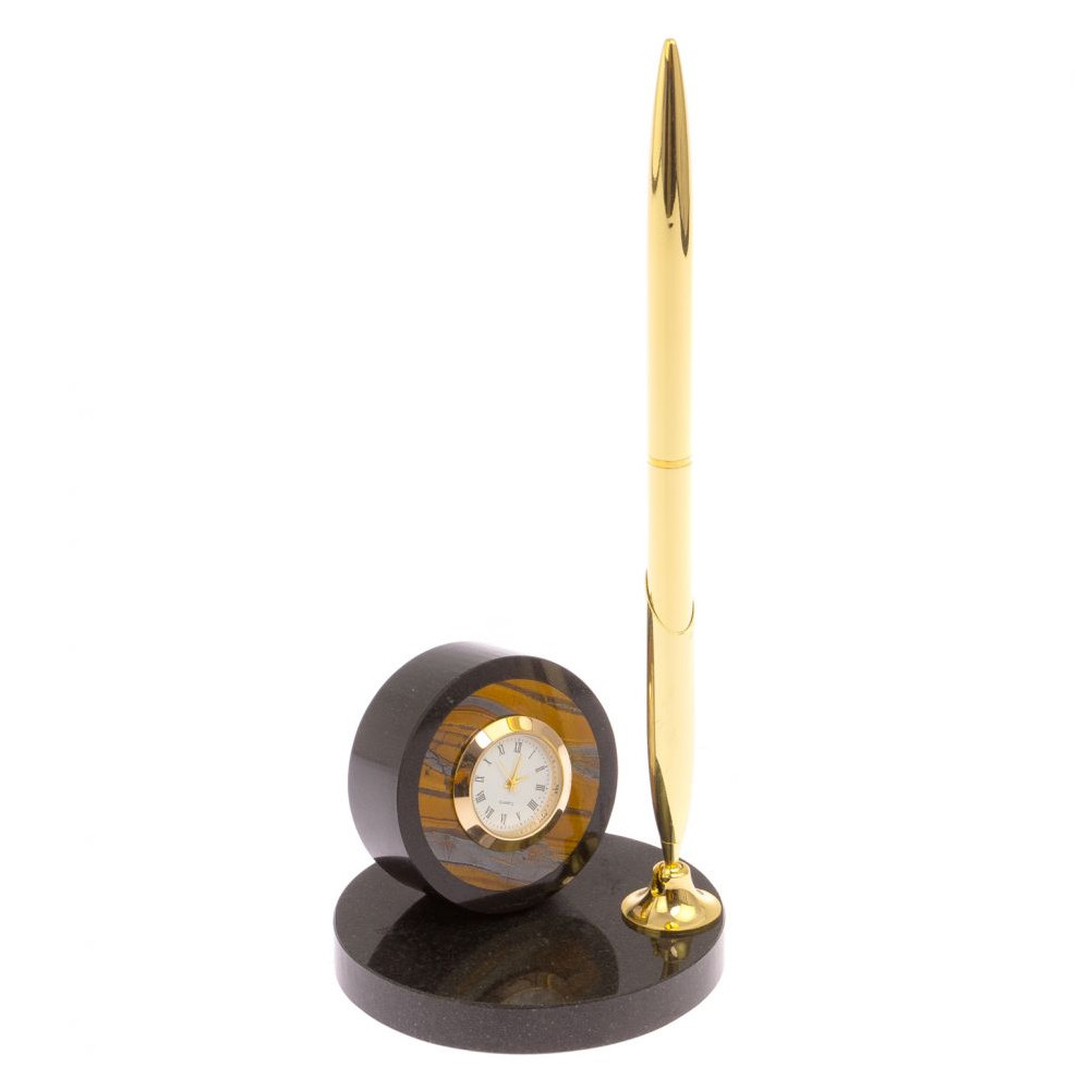 Часы настольные с ручкой из натурального камня Stone Clock