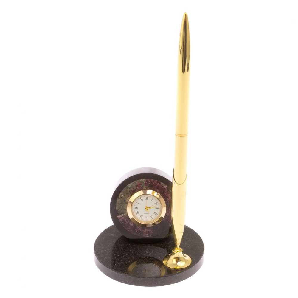 Часы настольные с ручкой из натурального камня Stone Clock