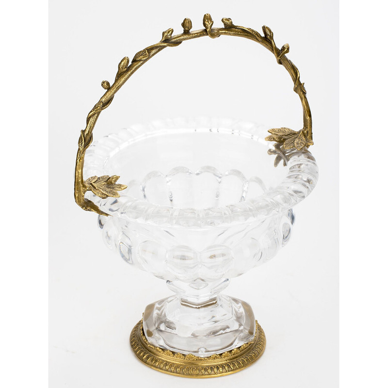 Чаша из прозрачного стекла на ножке с бронзовой ручкой в виде ветки Eden Garden