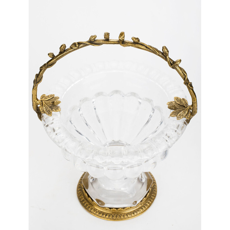 Чаша из прозрачного стекла на ножке с бронзовой ручкой в виде ветки Eden Garden